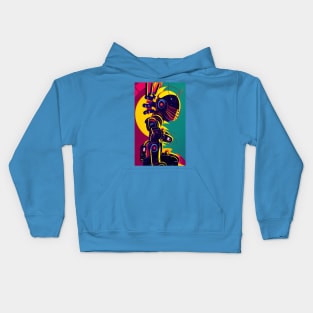 Ninja warrior robot Kids Hoodie